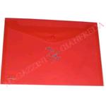 BUSTA CON BOTTONE A4 ROSSO TRANSLUCIDO